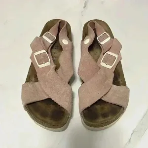 Women's Pink Suede Sandals