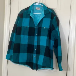 Women’s Plaid Shirt Jacket Green Shacket Size XL