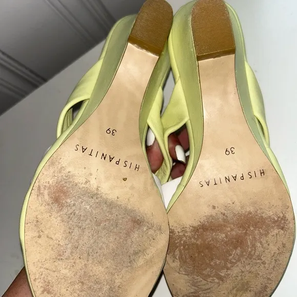 Women's Yellow and Cream Sandals