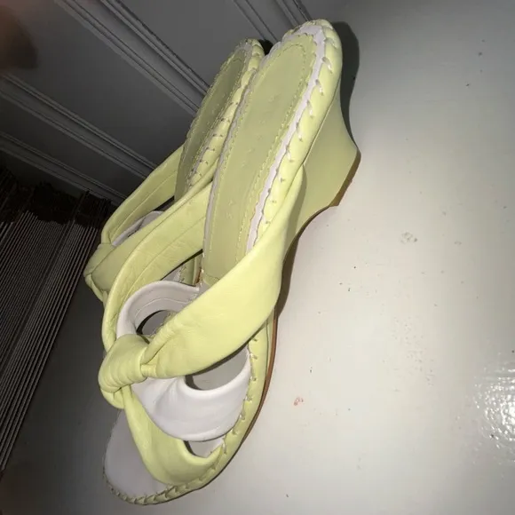 Women's Yellow and Cream Sandals