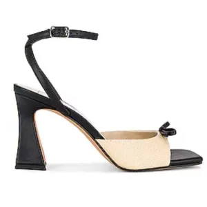 X For Love &amp; Lemons Natalie Heel Sandals Beige Natural Black DOLCE VITA 7.5