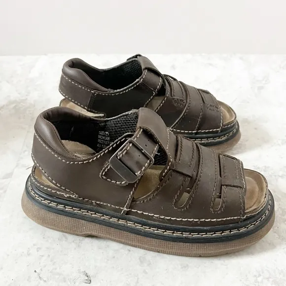 Y2K 90s Vintage Faded Glory 9 Fisherman Chunky Platform Buckle Sandals Greek
