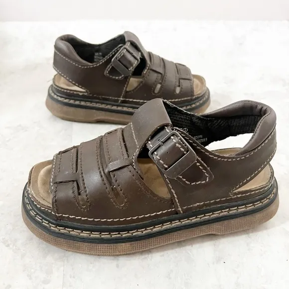 Y2K 90s Vintage Faded Glory 9 Fisherman Chunky Platform Buckle Sandals Greek