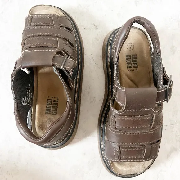 Y2K 90s Vintage Faded Glory 9 Fisherman Chunky Platform Buckle Sandals Greek