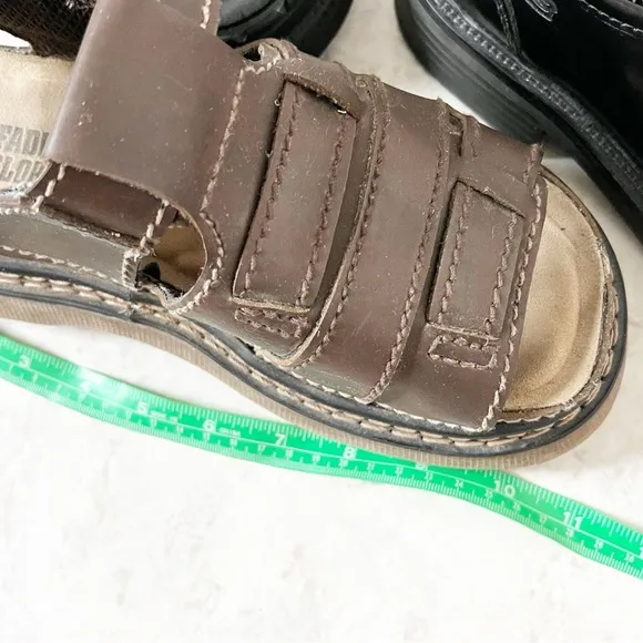 Y2K 90s Vintage Faded Glory 9 Fisherman Chunky Platform Buckle Sandals Greek