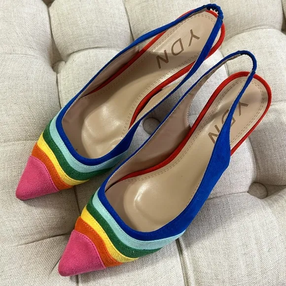 YDN Women's Fashion Metallic Spiral Heel shoes