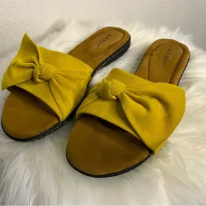 Yellow Knot Slip-on Sandals