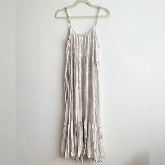 Z Supply Lido Floral Maxi Dress Palm tiered sundress long summer boho vacation M