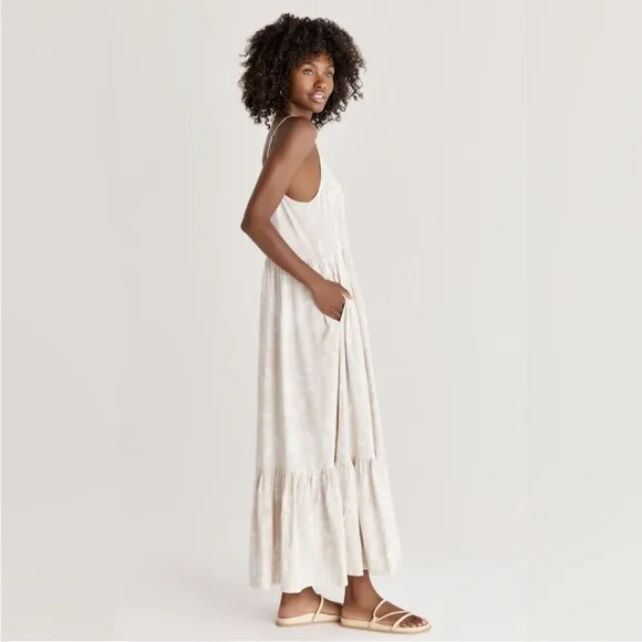 Z Supply Lido Floral Maxi Dress Palm tiered sundress long summer boho vacation M