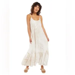 Z Supply Lido Floral Maxi Dress Palm tiered sundress long summer boho vacation M