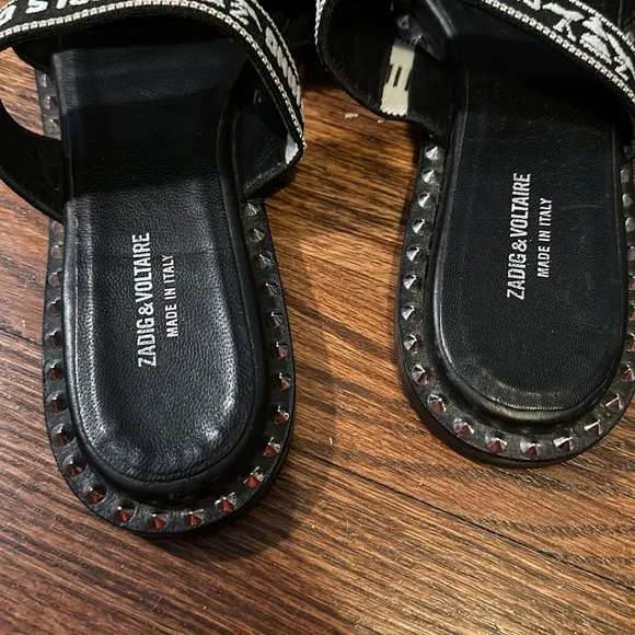 Zadig &amp; Voltaire Girls Can Do Anything  Slip-on Sandals, Black