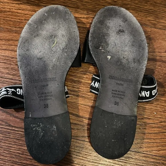Zadig &amp; Voltaire Girls Can Do Anything  Slip-on Sandals, Black