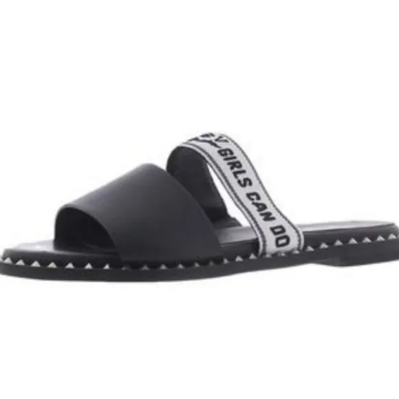 Zadig &amp; Voltaire Girls Can Do Anything  Slip-on Sandals, Black