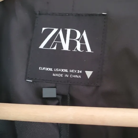 Zara Faux Leather Blazer Black Size XXL