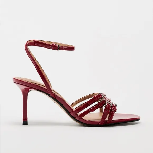 ZARA HIGH HEELED STRAP SANDALS
