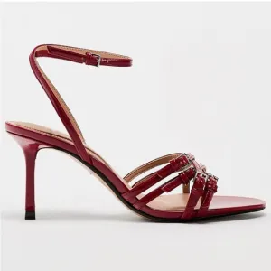 ZARA HIGH HEELED STRAP SANDALS