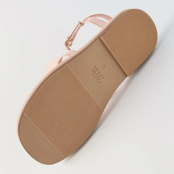 Zara kids maxi flower sandals light pink NWT
