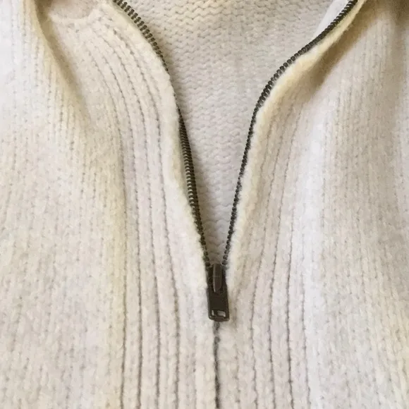 ZARA KNIT/CREAM MIDI- FULL ZIP -CARDI/ COAT- LIMITED EDITION