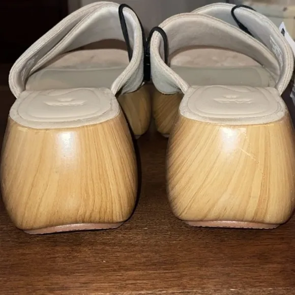 Zara Platform Tan Air Fit Cow Leather Upper Sandal Clogs Sz. 8