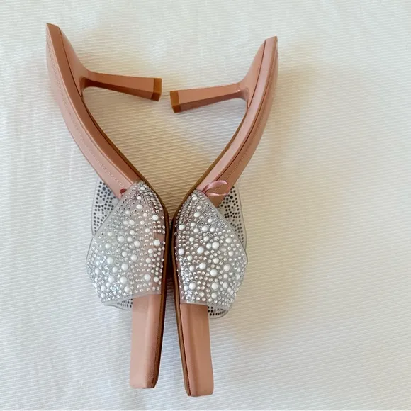 Zara Womens Sandals Heels Slip On Sparkly Party Prom Wedding Shoes Size 9