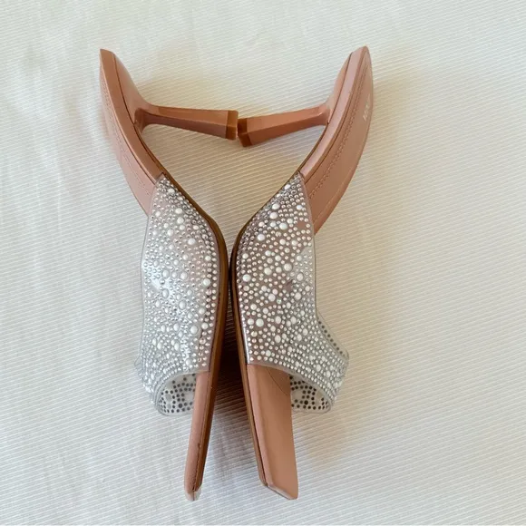 Zara Womens Sandals Heels Slip On Sparkly Party Prom Wedding Shoes Size 9