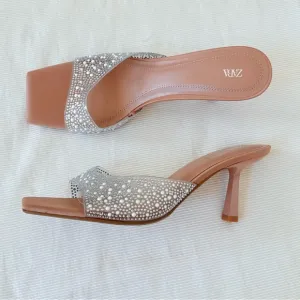 Zara Womens Sandals Heels Slip On Sparkly Party Prom Wedding Shoes Size 9