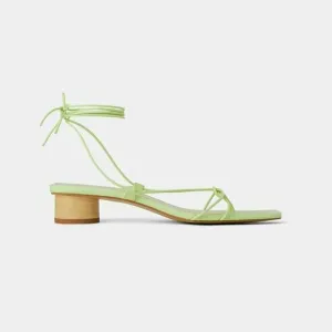 ZARA GREEN HEELED STRAPPY SANDALS