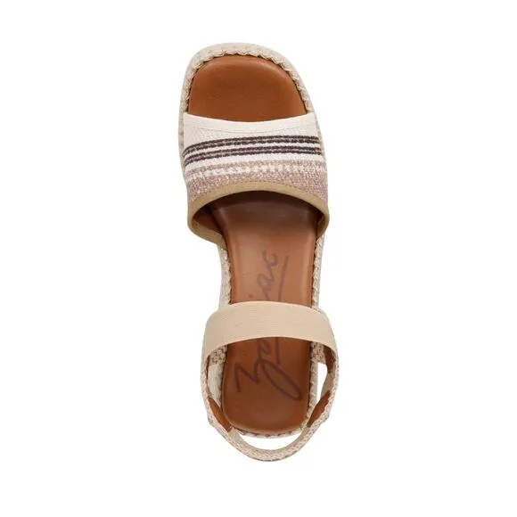 Zodiac Womens Noreen Ankle Strap Espadrille Wedge Sandals Bone Stripe Size 6 1/2